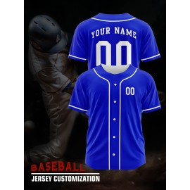 [Polyester Jersey] 100% Polyester Customizable Youngsters Baseball Jersey | Breathable & Washable, All-Over Print, Loose Fit, Sports & Casual Style for Boys & Girls - Perfect for Parties, Beach, Festive Occasions, Party Attire|Sporty Outfit
