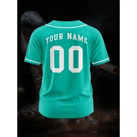 [Polyester Jersey] 100% Polyester Customizable Youngsters Baseball Jersey | Breathable & Washable, All-Over Print, Loose Fit, Sports & Casual Style for Boys & Girls - Perfect for Parties, Beach, Festive Occasions, Party Attire|Sporty Outfit