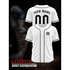 [Polyester Jersey] 100% Polyester Customizable Youngsters Baseball Jersey | Breathable & Washable, All-Over Print, Loose Fit, Sports & Casual Style for Boys & Girls - Perfect for Parties, Beach, Festive Occasions, Party Attire|Sporty Outfit