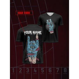 Customizable V-Neck T-Shirt for Teens & Kids, Polyester 100%, All Over Print, Casual Sports Style, Medium Stretch, Ideal for Beach, Parties, Festive Occasions, Spring/Summer/Fall - Knit Fabric