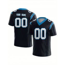 Customized Football Jersey - Personalized Team Name & Number, V-Neck Sportswear, Lightweight Summer Football Shirt with Bold Print, Casual or Team Uniform for Sports & Casual Wear