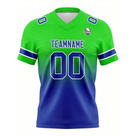 Customizable Women'S Football Jersey - Personalized Name, Number & Logo, Comfort Fit for Sports, Training & Casual Wear, Summer V-Neck T-Shirt with Bold Yellow & Red Design, Football Jersey, Nonelastic Fabric