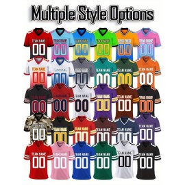 Customizable Women'S Football Jersey - Personalized Name & Team Number, V-Neck Sports Shirt with Red/White Stripe Design, Breathable Summer Casual & Team Uniform, Perfect Fan Gift for Soccer Fans, Football Jersey, Comfortable Fit