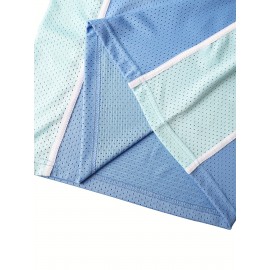 Embroidered Basketball Jersey for Men - #8-24 Breathable Polyester Knit Fabric, V-neck Sleeveless Sports Top, Loose Fit for All Seasons, Festive & Casual Outdoor Wear