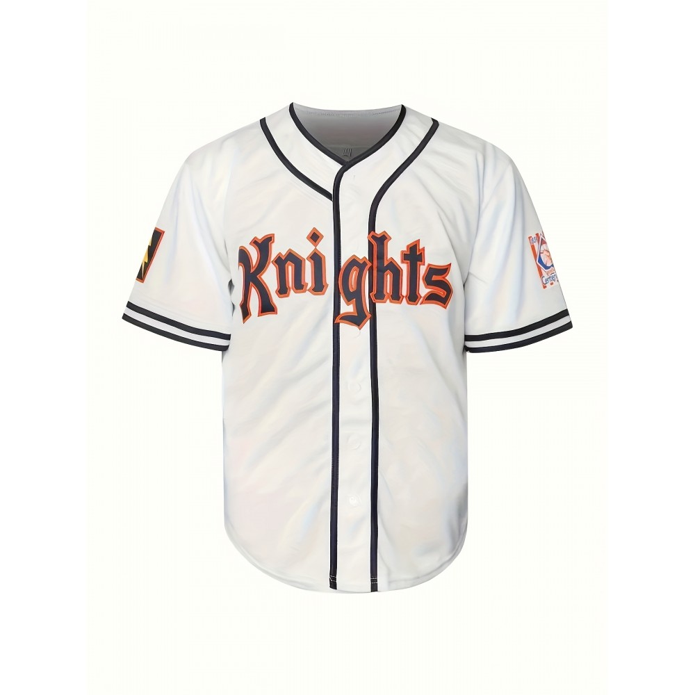 Men's #9 White Baseball Jersey - Fully Embroidered 