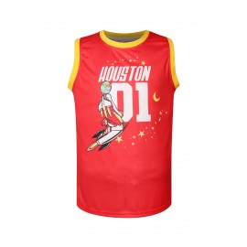 Men's #01 Embroidered Basketball Jersey - V-Neck, Breathable Polyester, Machine Washable - Perfect for Sports & Parties