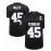 Men's Black #45 Breathable Football Jersey, Sports V-neck Short-sleeved Training And Game Uniform, Embroidered American Football Shirt