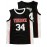 1pc Men'S Breathable Polyester Basketball Jersey, V-Neck Sleeveless Sports Top with Embroidered #34, Loose Fit Knit Fabric for Team Sports, Outdoor Activities, Parties & Casual Wear - Four Seasons