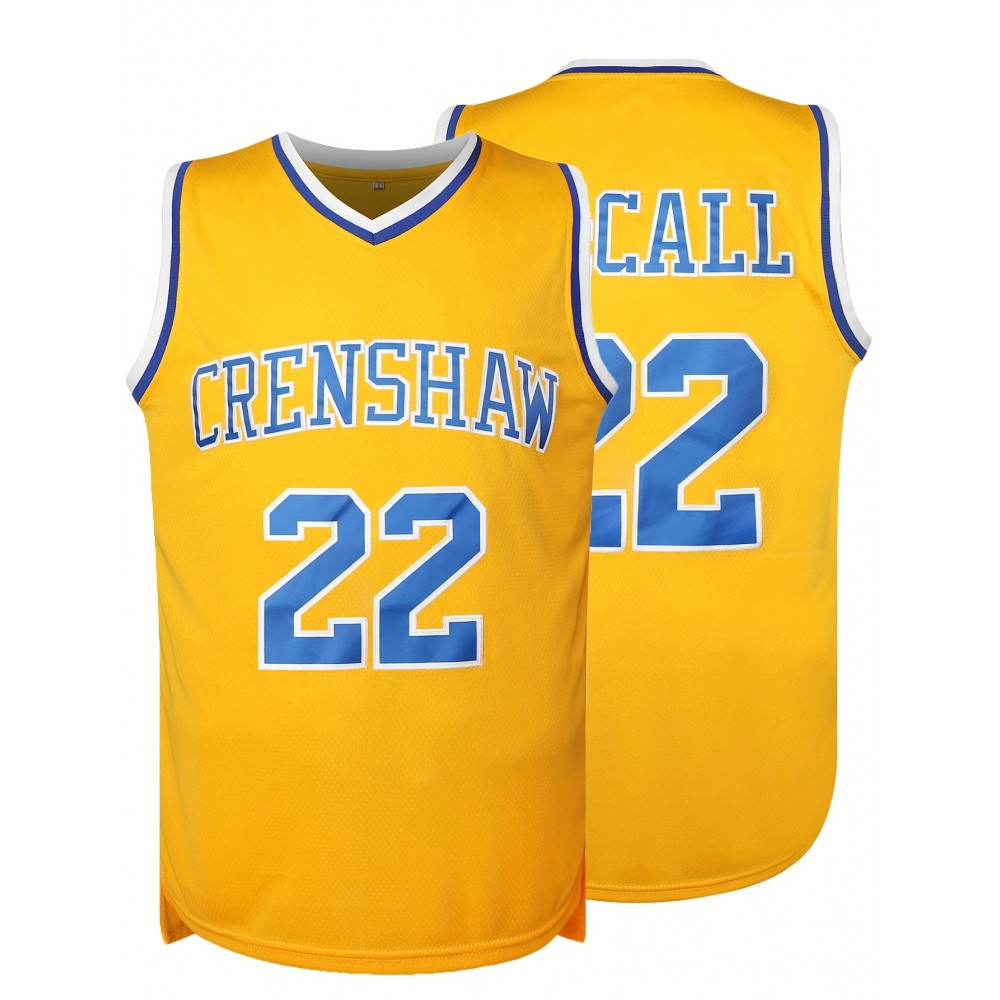Mens Stitched 22 Yellow Basketball Jersey, Breathable, Sleeveless, Embroidered Uniform Shirt For Men, Perfect For Sports & Outdoor Activities