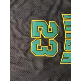 Men's #23 Embroidered Basketball Jersey - White & Green, Breathable Sleeveless V-Neck Sports Uniform for Parties, Outdoor Activities & Team Sports, Team Apparel | Sleeveless Jersey | Flexible Wear