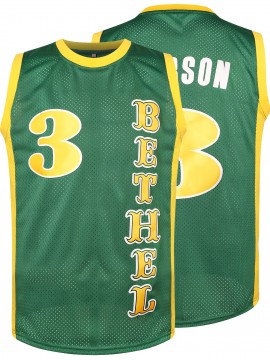 1pc Men'S Breathable Polyester Basketball Jersey - Embroidered #3 & Word Design, Crew Neck, Loose Fit, Knit Fabric, Slight Stretch, for Sports, Casual & Festive Occasions, Four Seasons