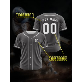 [Polyester Jersey] 100% Polyester Customizable Youngsters Baseball Jersey | Breathable & Washable, All-Over Print, Loose Fit, Sports & Casual Style for Boys & Girls - Perfect for Parties, Beach, Festive Occasions, Party Attire|Sporty Outfit
