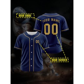[Polyester Jersey] 100% Polyester Customizable Youngsters Baseball Jersey | Breathable & Washable, All-Over Print, Loose Fit, Sports & Casual Style for Boys & Girls - Perfect for Parties, Beach, Festive Occasions, Party Attire|Sporty Outfit