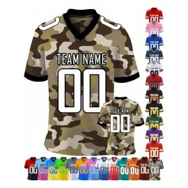 Customizable Women'S Football Jersey - Personalized Name & Team Number, V-Neck Sports Shirt with Red/White Stripe Design, Breathable Summer Casual & Team Uniform, Perfect Fan Gift for Soccer Fans, Football Jersey, Comfortable Fit