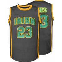 Men's #23 Embroidered Basketball Jersey - White & Green, Breathable Sleeveless V-Neck Sports Uniform for Parties, Outdoor Activities & Team Sports, Team Apparel | Sleeveless Jersey | Flexible Wear